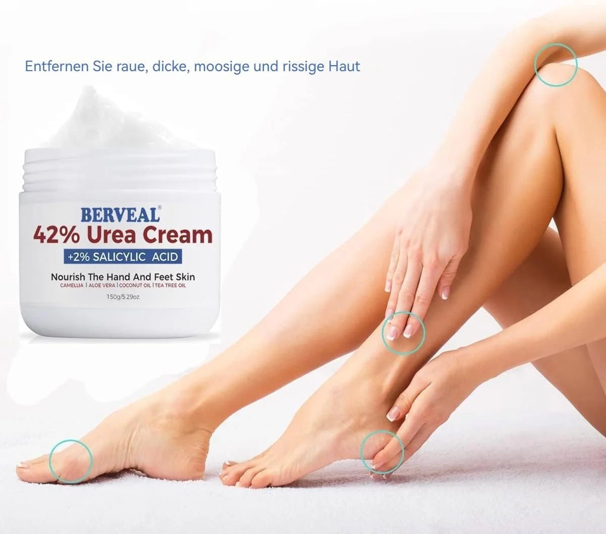 Крем для ног с 42% мочевиной и 2% салициловой кислотой 150 г (5.29 oz) Для сухих пяток и мозолей, фото №2