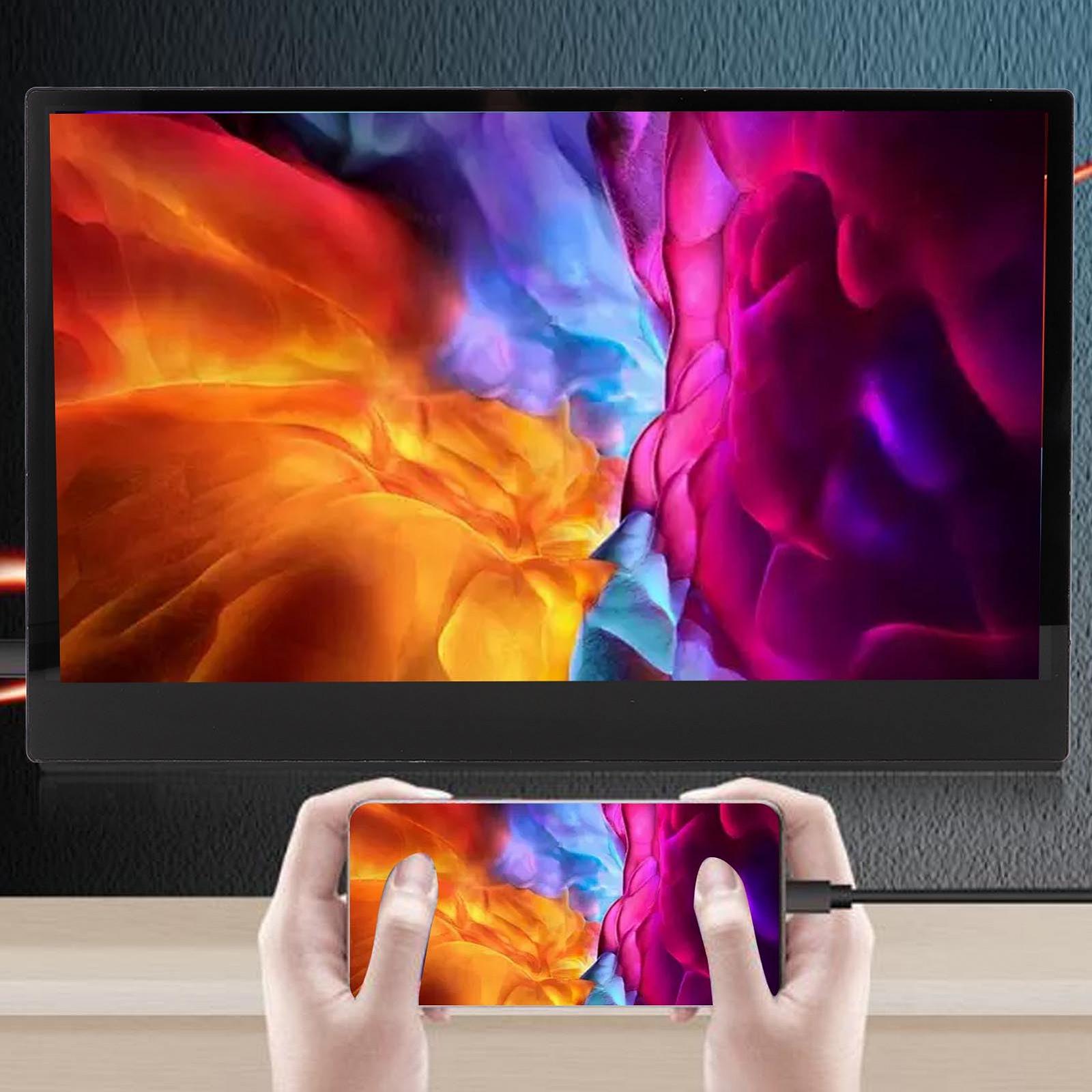 Монітор Tragbares 15,6-дюймовий 1920 x 1080 Full HD сенсорний PU-Шкіряний чохол Plug-and-Play, фото №6