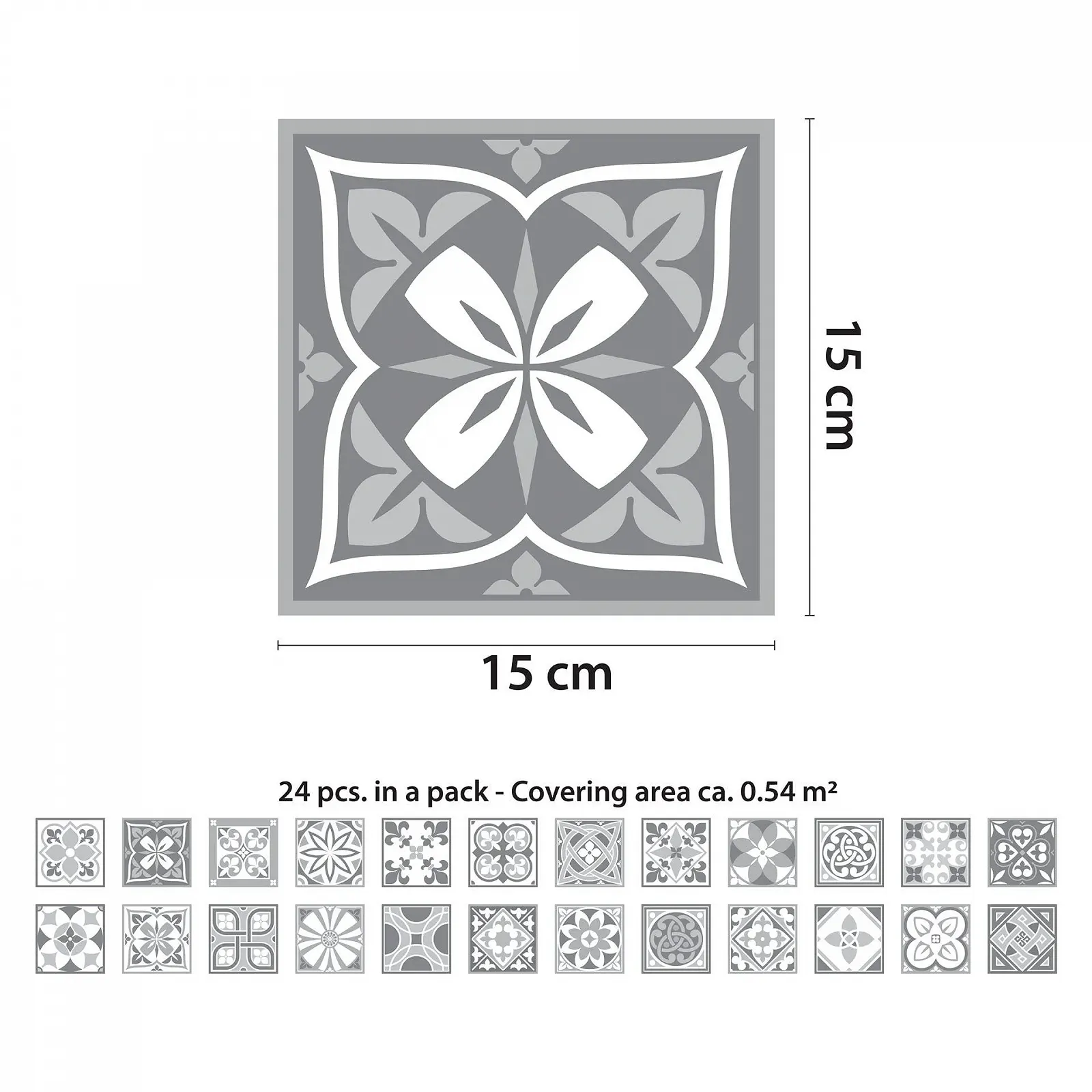 Самоклеюча плитка WALPLUS Kitchen 15 x 15 см Purbeck Stone White Grey 24 шт., фото №5 Самоклеюча плитка WALPLUS Kitchen 15 x 15 см Purbeck Stone White Grey 24 шт., фото №5