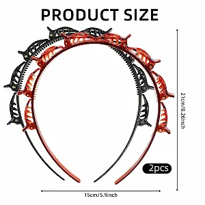 Обруч для волос с зажимами Double Bangs Hairstyle Hairpin synthetic.ua - Фото 1