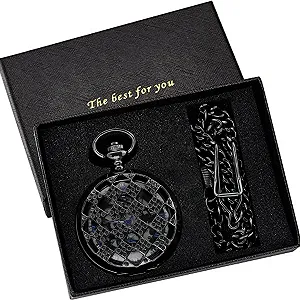 Класичний чоловічий механічний кишеньковий годинник, римські цифрові стрілки synthetic.ua - Фото 1