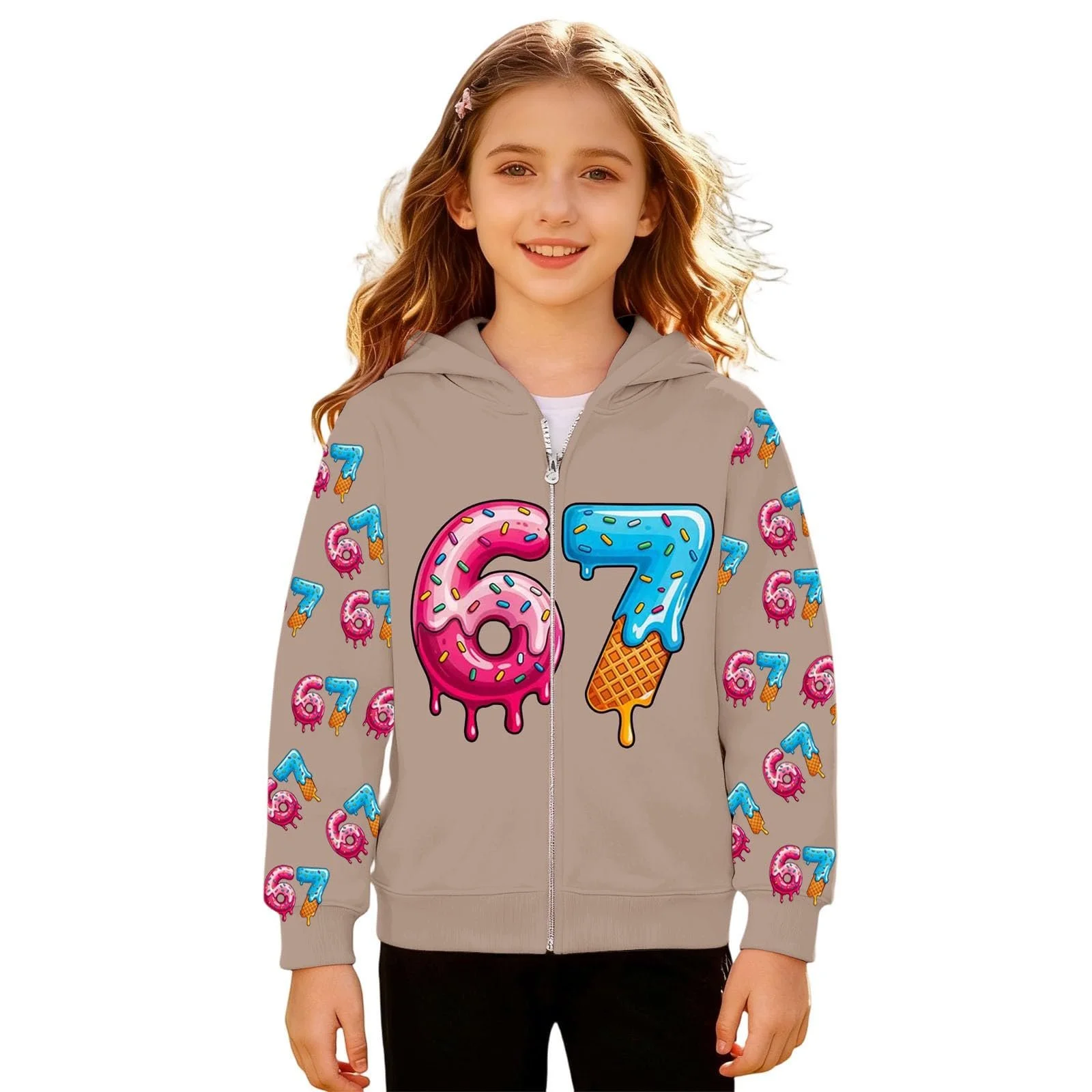 Толстовка і дівчаток, Худі, Фліс, Теплий, М'який, Зручний, фото №5