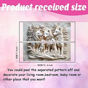 Наклейка на стіну SUPERDANT 3D Сім'я вовків у горах Вінілова 80 x 30 см synthetic.ua - Фото 1