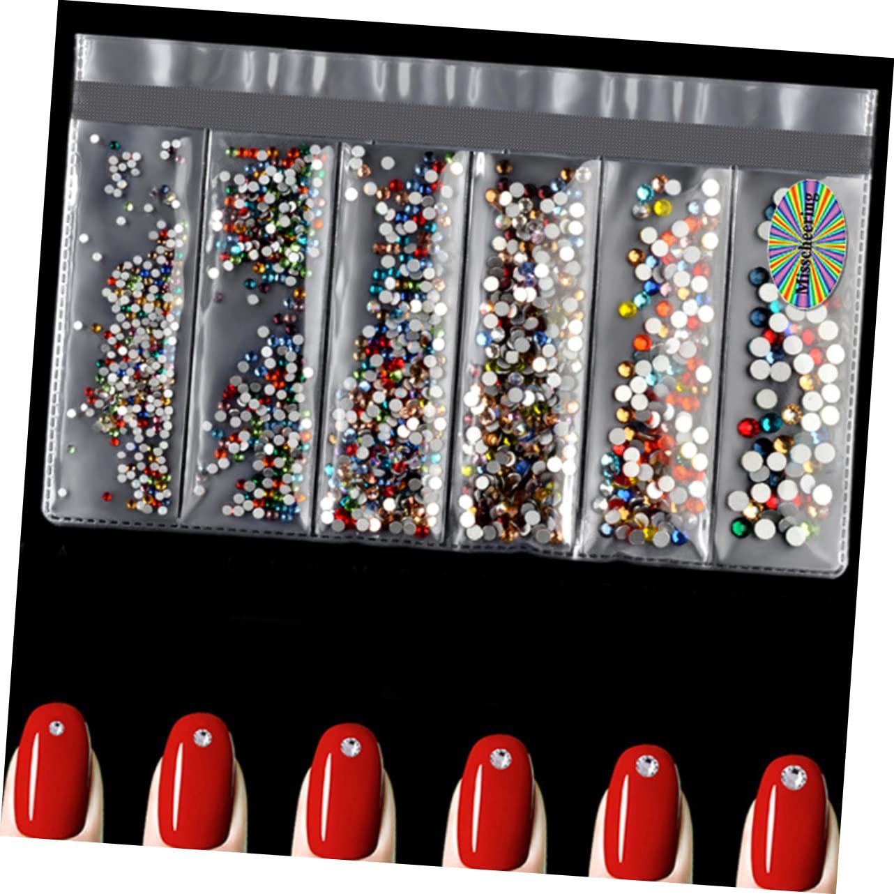 Стрази для нігтів minkissy Кристали, прикраси, макіяж, матеріали, змішані кольори, фото №5