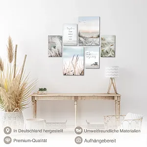 Набір картин Novart N033863a Пляж Море Бохо Синій Бежевий synthetic.ua - Фото 1