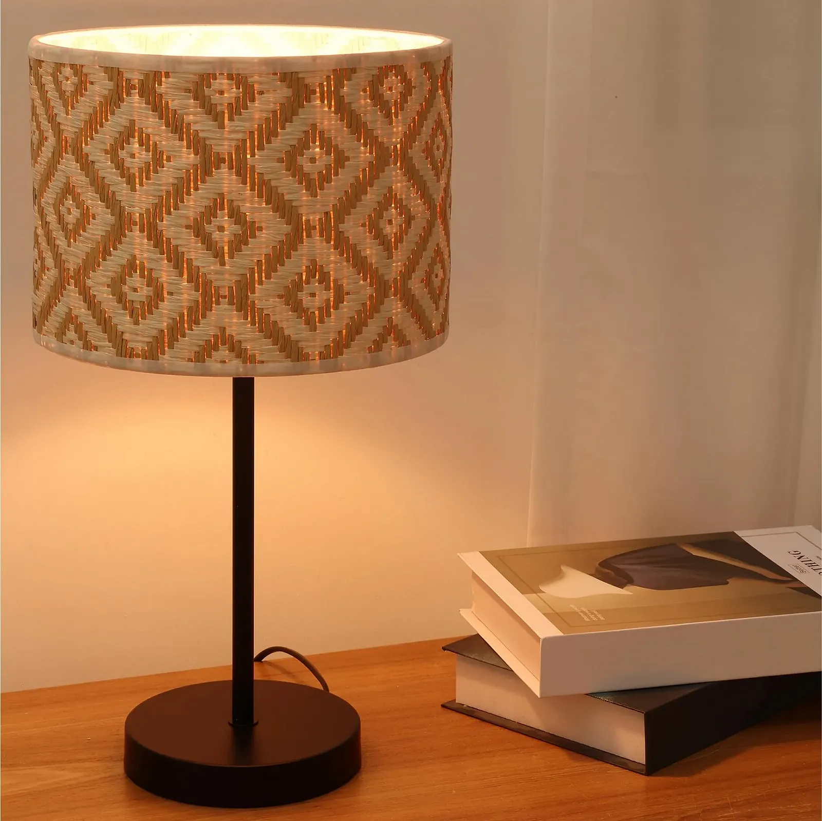 Настільна лампа Navaris 30 см E27 металева основа картатий візерунок, фото №1