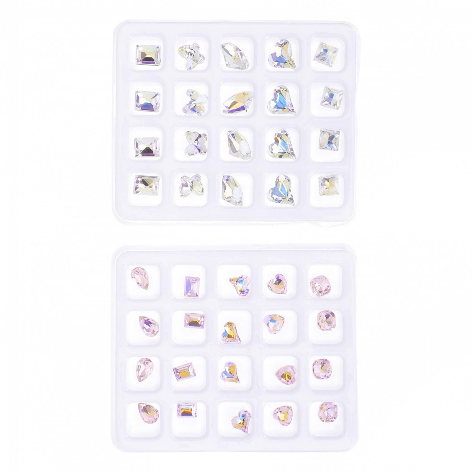 Стрази FOMIYES Прикраса для нігтів Серце 3D, колір шампань, 40 шт, фото №1