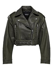 Куртка Biker зі штучної шкіри ONLY Onlella Women's Faux Leather Washed Biker OTW synthetic.ua - Фото 1
