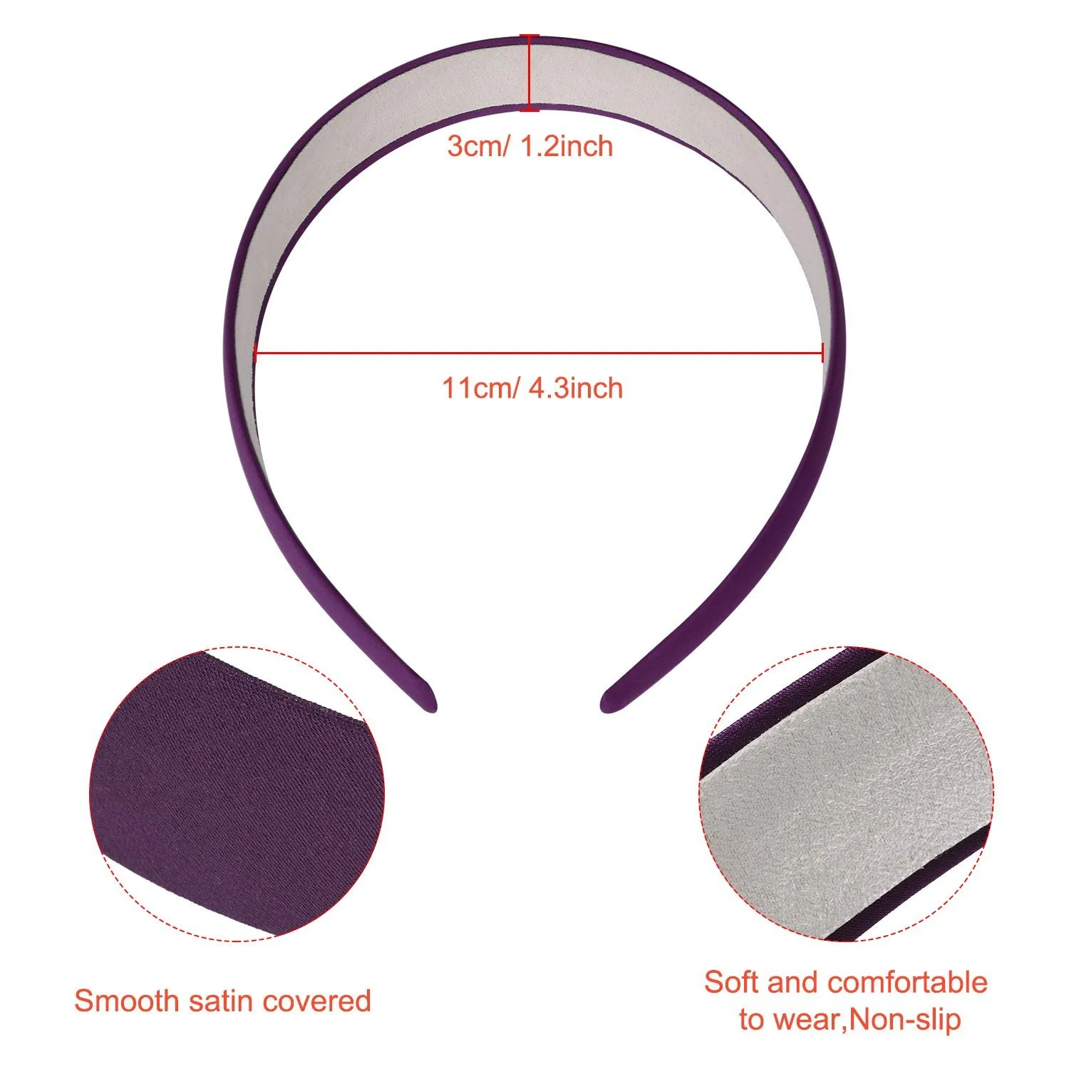 Обруч для волосся атласний, фото №7