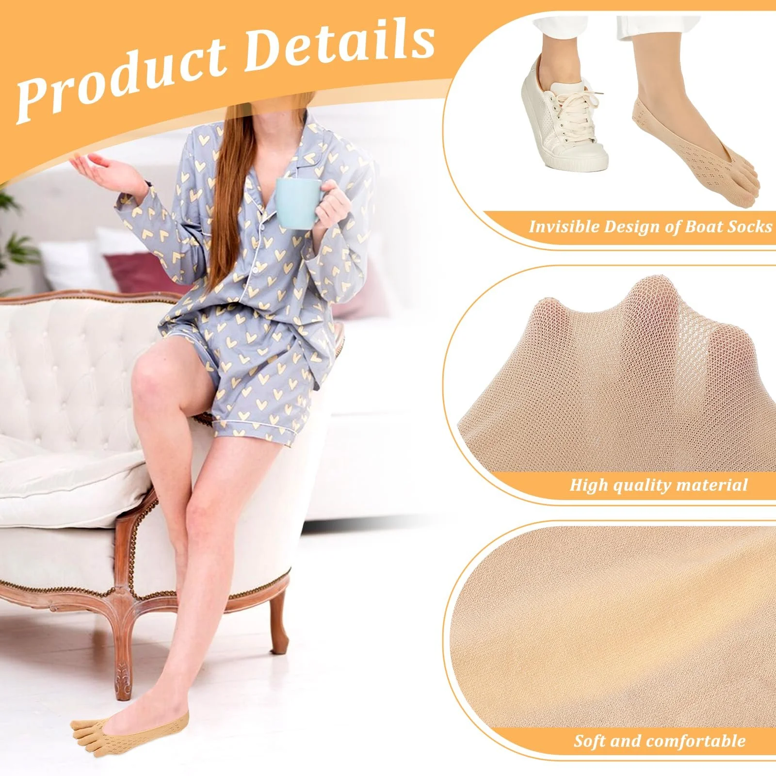 Носки с пальцами Ouligay, 5 пар, фото №7