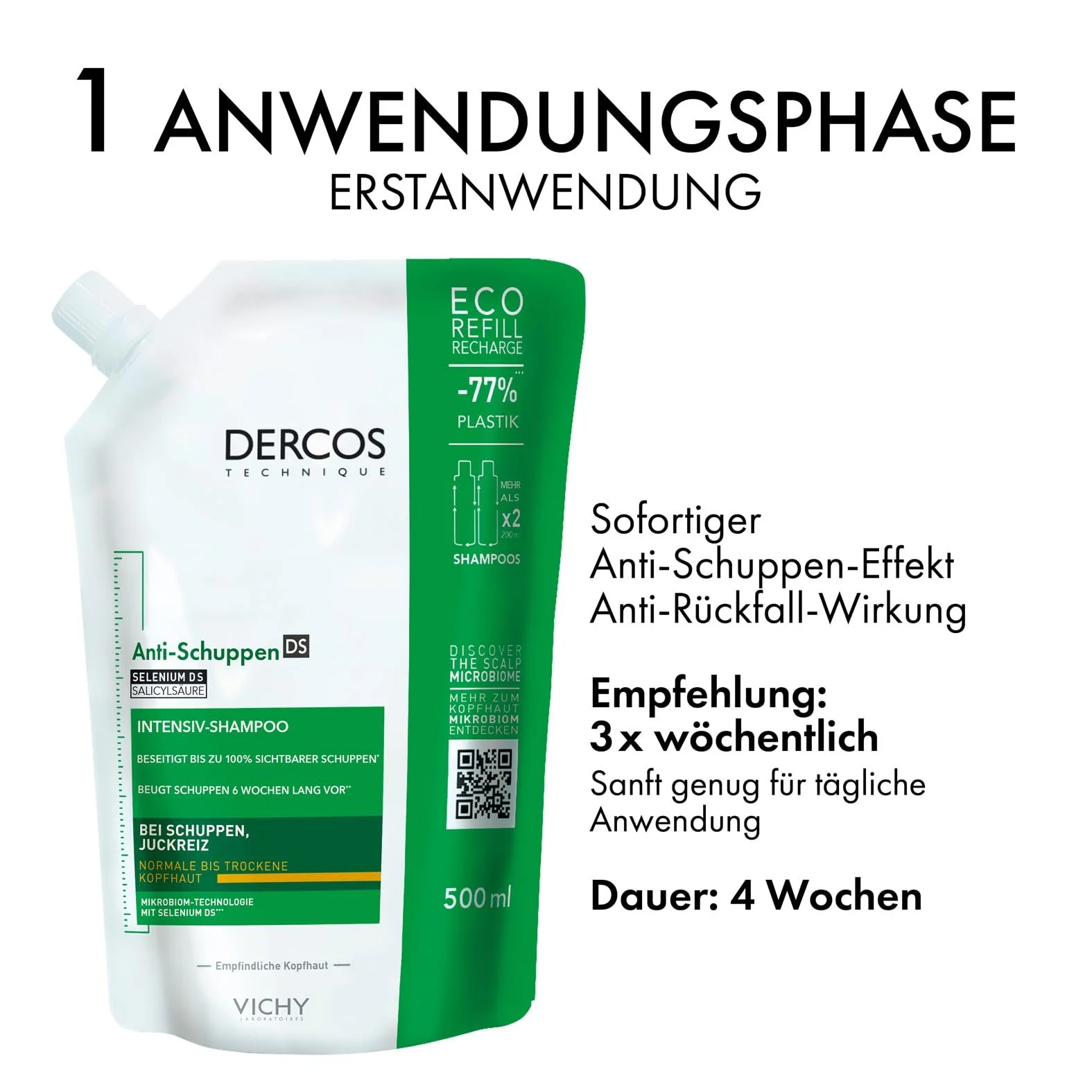 Шампунь Vichy Dercos проти лупи для нормального та сухого волосся з дисульфідом селену та саліциловою кислотою, 500 мл, фото №10 Шампунь Vichy Dercos проти лупи для нормального та сухого волосся з дисульфідом селену та саліциловою кислотою, 500 мл, фото №10