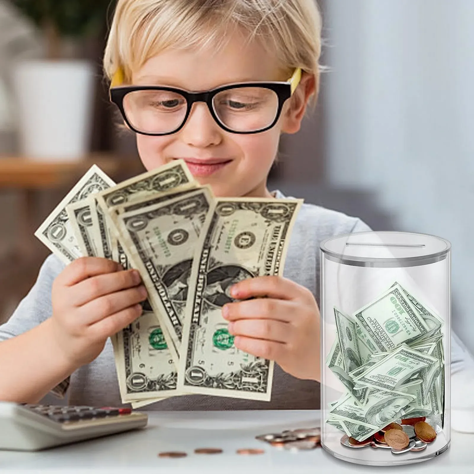 Скарбничка Акрилова Прозора зі знімною кришкою Велика Прозора, фото №3