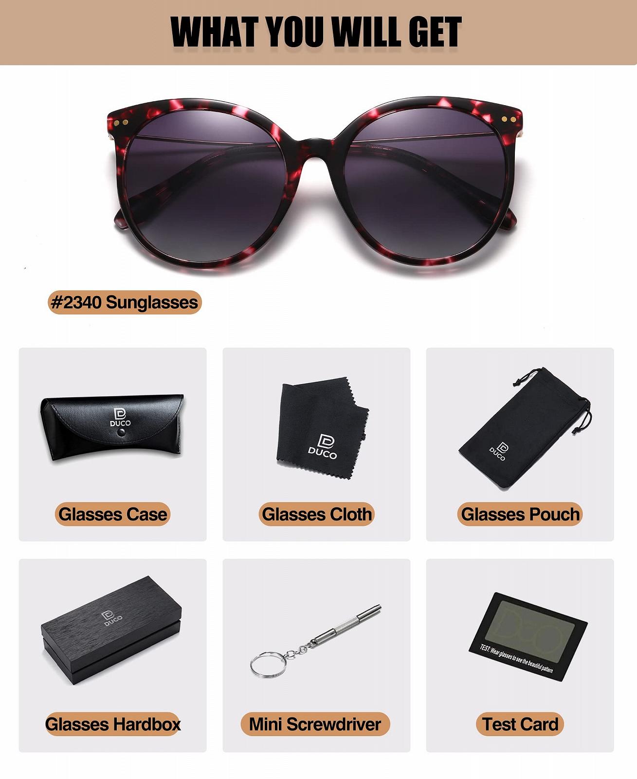 Солнцезащитные очки DUCO Ретро Поляризованные Женские Круглые UV400 Защита Ацетатная оправа DC2340, фото №7