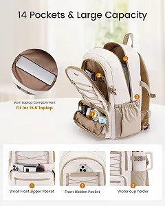 Рюкзак для ноутбука LOVEVOOK School Large Water Bottle Pocket Beige Khaki Casual synthetic.ua - Фото 1