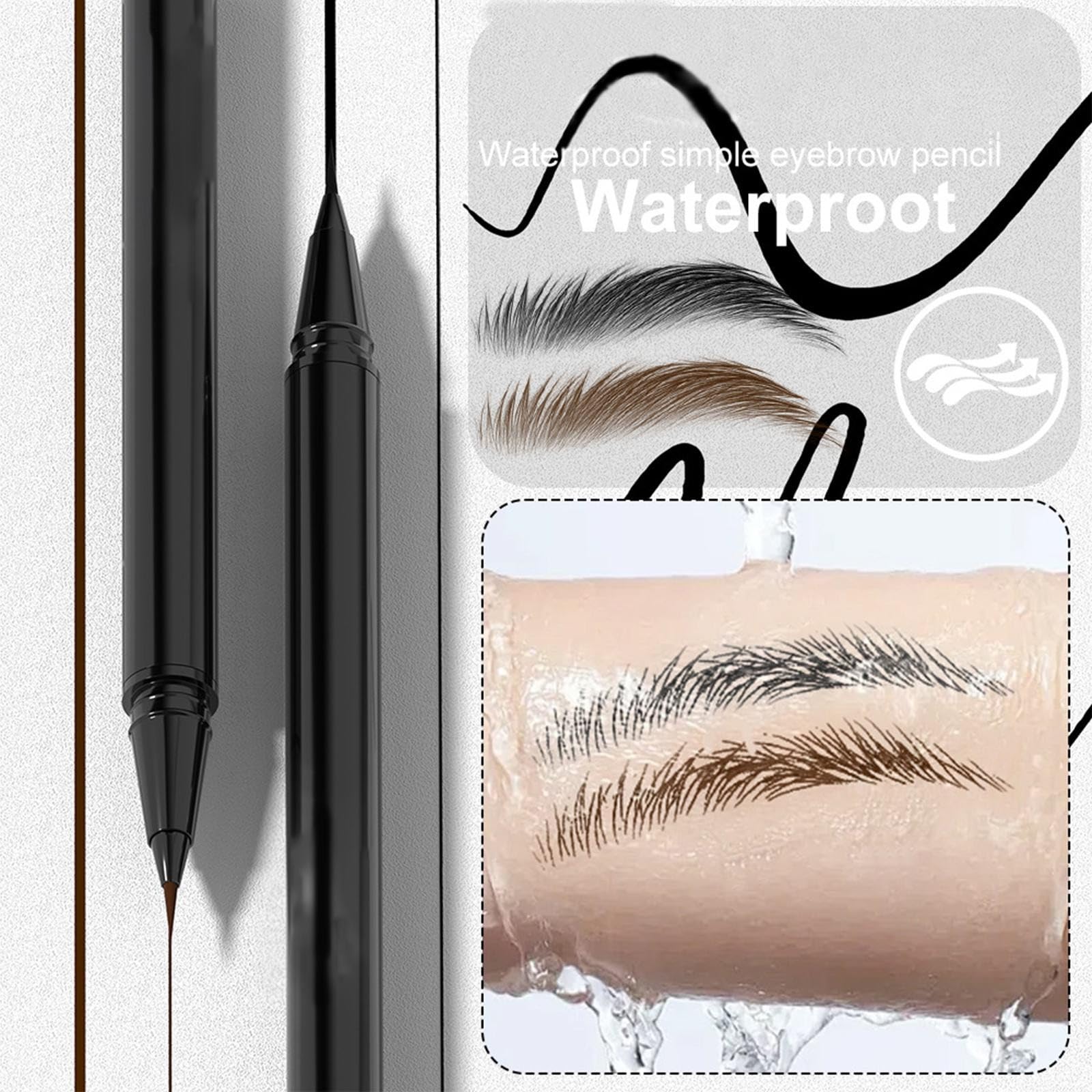 Гребінець для брів з довговічністю, стійкий до поту та швидкосохучий, створює натуральний ефект, 0.6 мл трафарет для брів (чорний, один розмір), фото №4