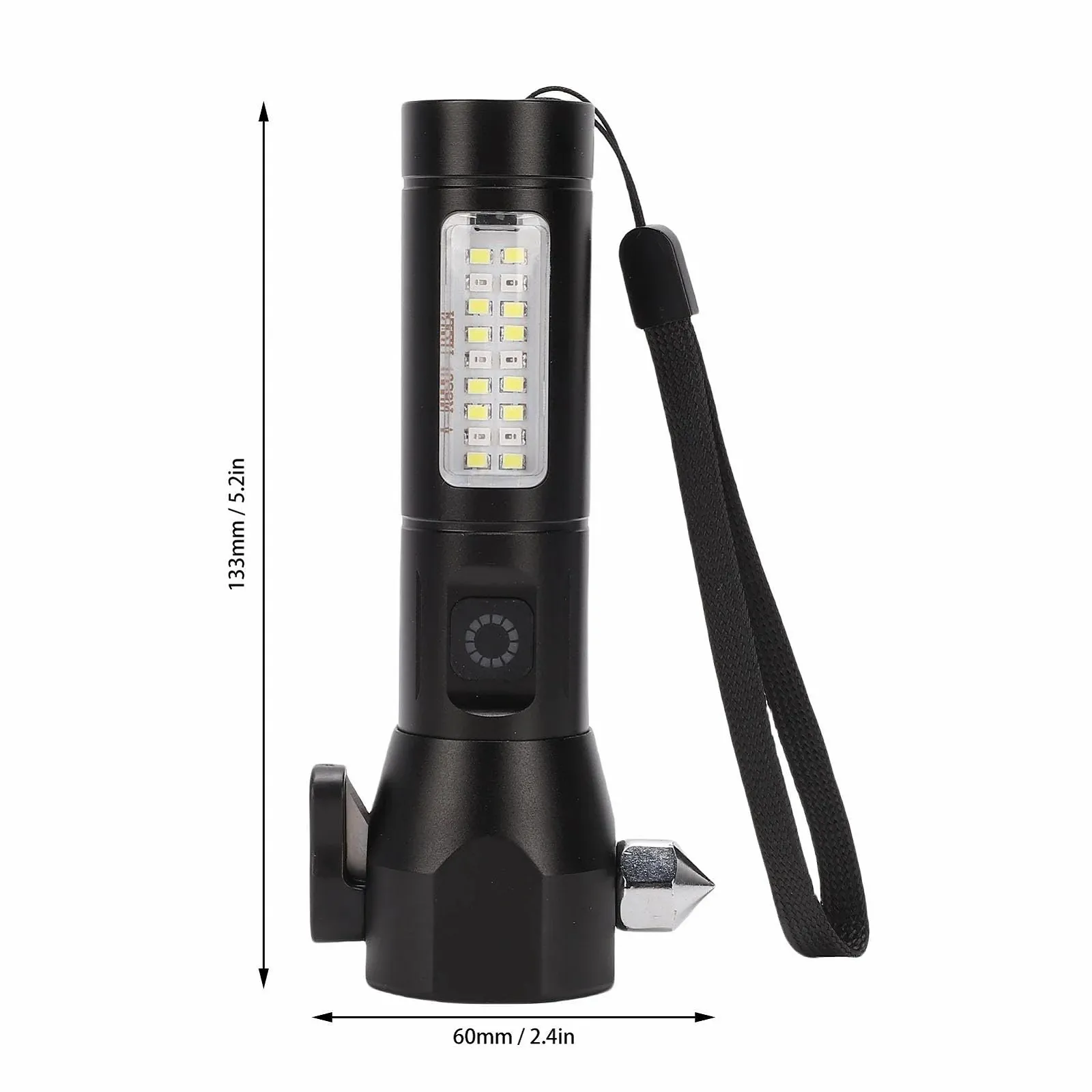 Ліхтар Srliya Перезаряджуваний Портативний LED з COB боковою підсвіткою для внутрішнього та зовнішнього використання Чорний, фото №5