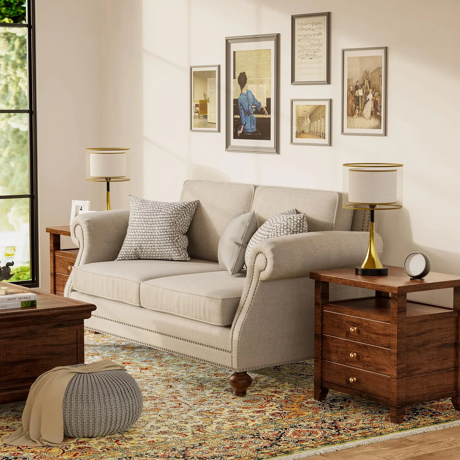 Настільна лампа LED PC Lampshade Gold Luxury Dimmable Золотиста, фото №9