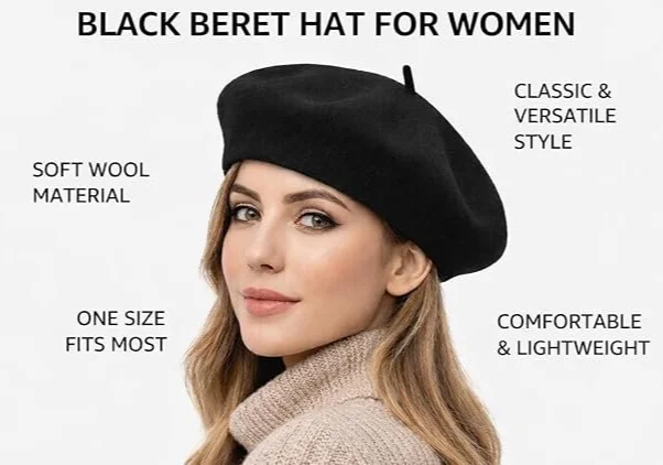 Берет COSHAL / Класичний / Однотонний / Унісекс, фото №2