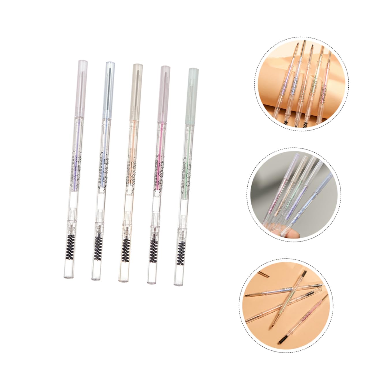 Олівець MERRYHAPY Eyebrow Pen з щіточкою 5 шт. Коричневий, фото №2