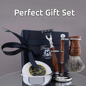 Набор для бритья Haryali London Wooden 5 Piece бритва с 3 лезвиями помазок барсучий ворс чаша подставка мыло synthetic.ua - Фото 1