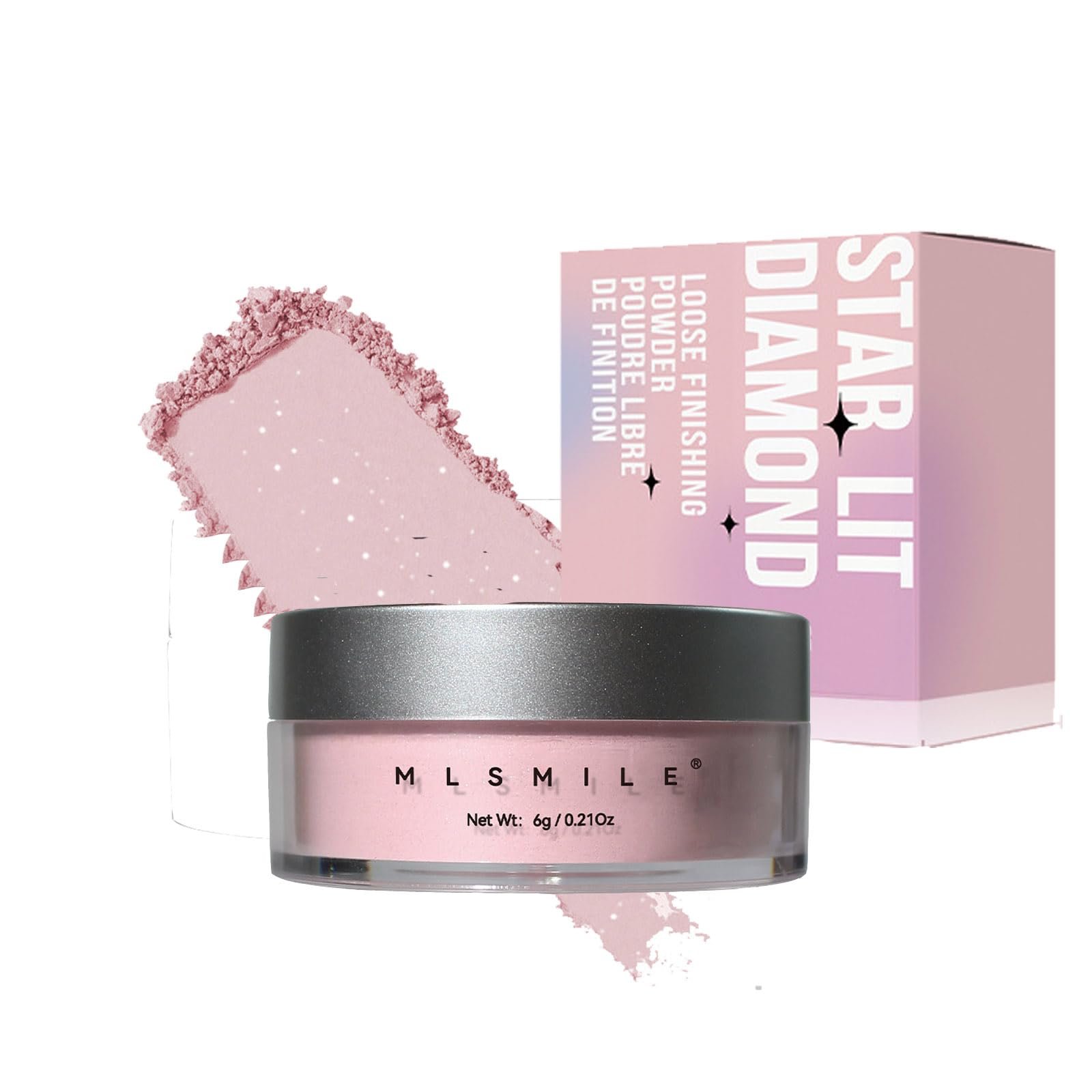 Пудра рассыпчатая Kimchi Shimmer Finish Setting Powder розовая полупрозрачная, фото №1