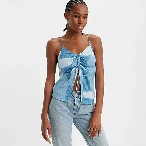 Женский топ LEVIS ARA CINCH CAMI Digital Denim Indigo - XXS - Фото 1