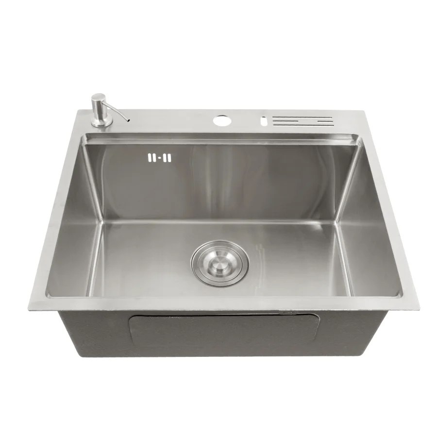 Кухонна мийка накладна з нержавійки 1.5 мм кухонна станція Nett NS-5747, фото №1