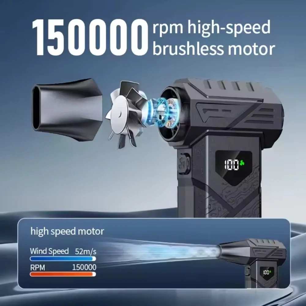 Портативний турбовентилятор Violent KBL-18 Turbo Jet Fan 150000 RPM Black, фото №3