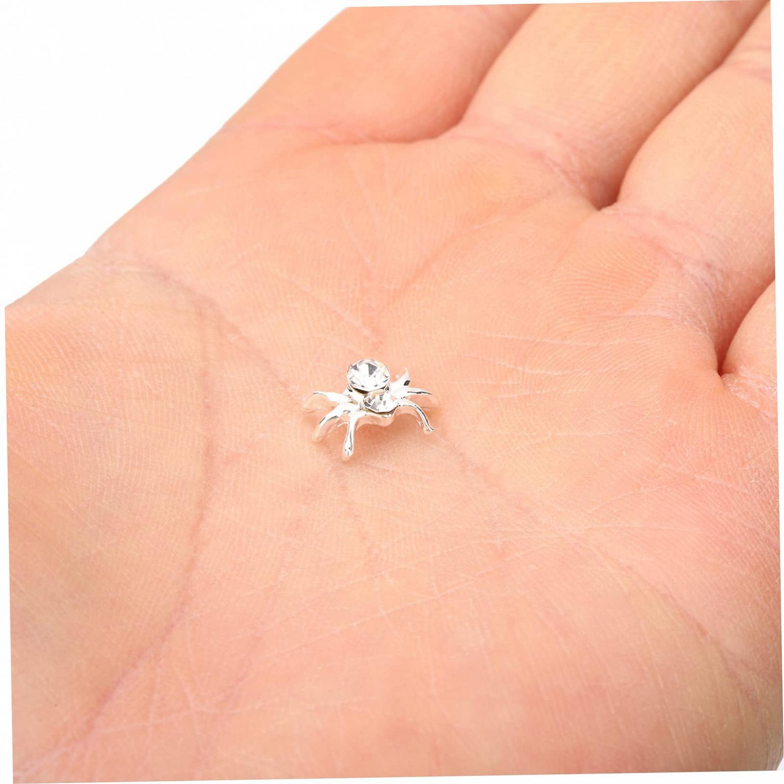 Украшение для маникюра Паук, 30 шт, серебряные бусины, фото №6