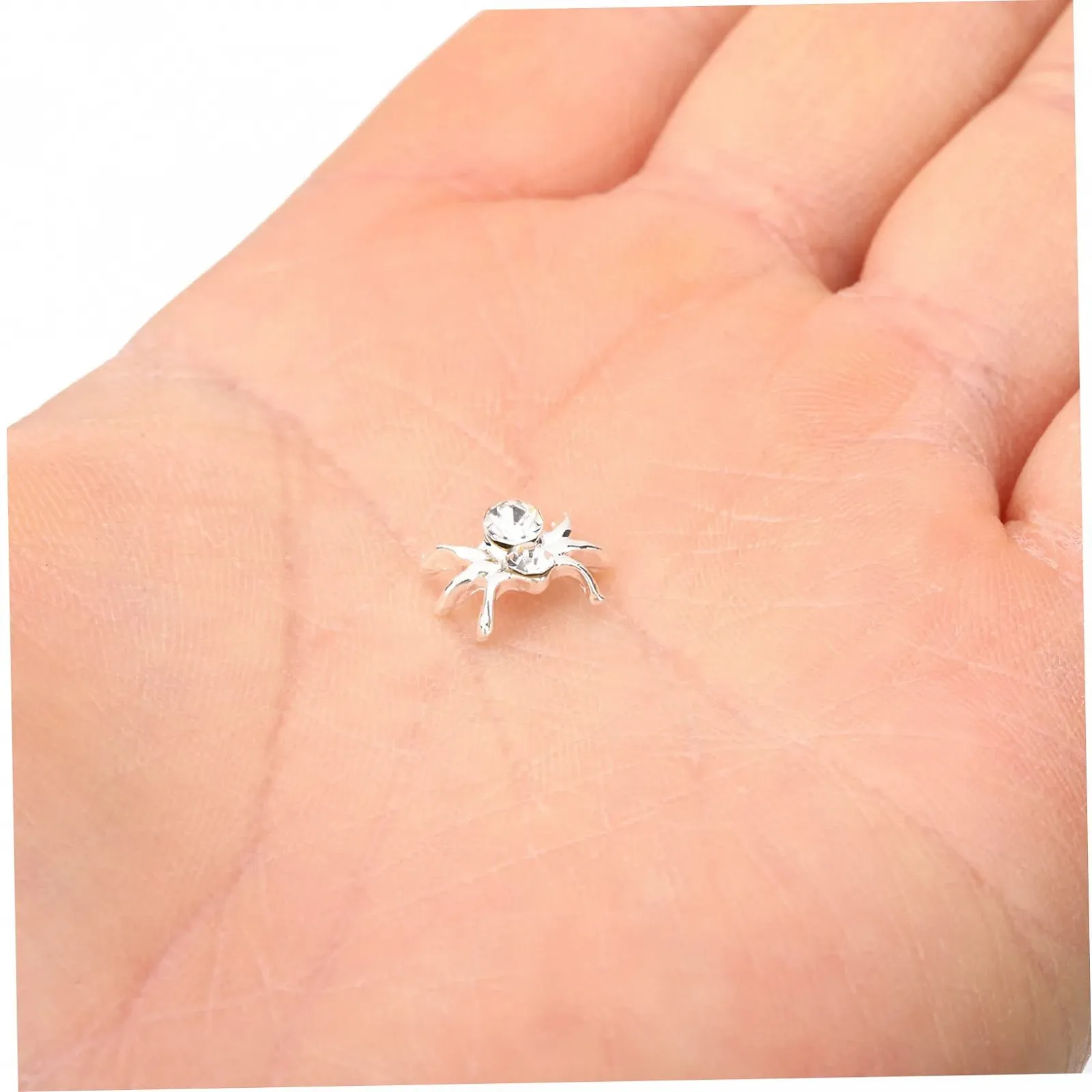 Украшение для маникюра Паук, 30 шт, серебряные бусины, фото №6