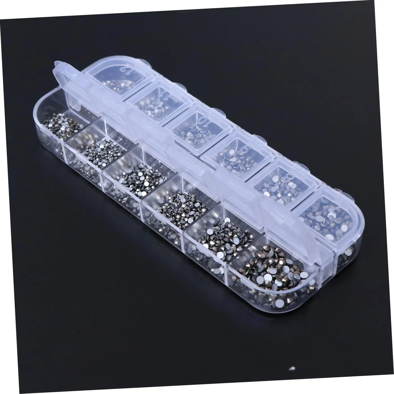 Стрази Плоскі NUOBESTY Круглі Кристали 3360 шт Мінерально-сірий, фото №7