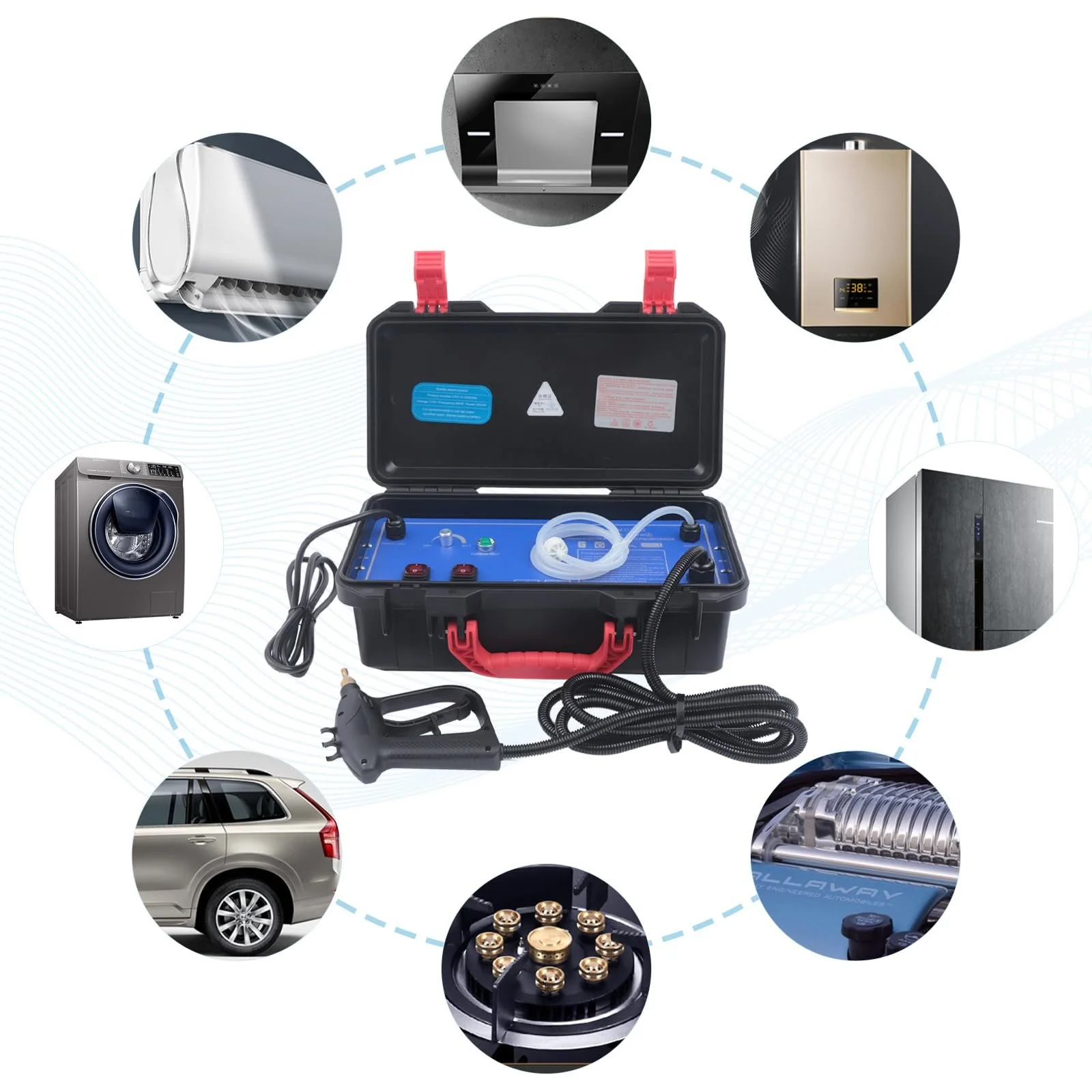 Пароочисник 3000 W 2 режими очищення Висока температура Подовжувач 2-3.5 бар, фото №4 Пароочисник 3000 W 2 режими очищення Висока температура Подовжувач 2-3.5 бар, фото №4