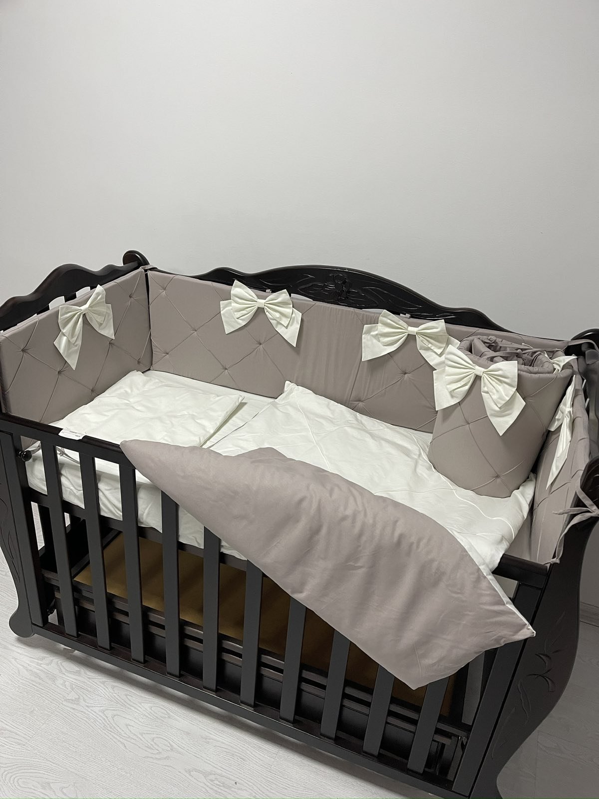 Комплект постільної білизни для новонародженого, стьобані бортики лате, фото №1