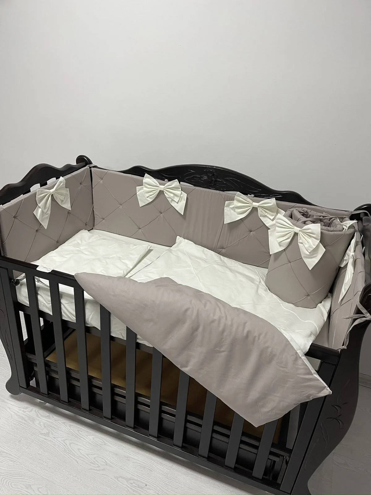 Комплект постельного белья для новорожденного, стеганные бортики лете, фото №1