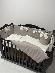 Комплект постільної білизни для новонародженого, стьобані бортики лате - Фото 1