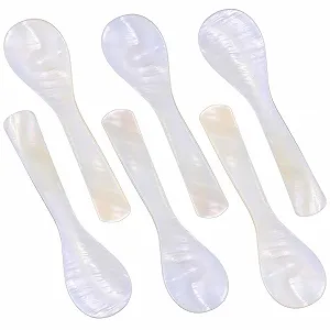 Перламутровая ложка для икры с круглой ручкой, набор 6 штук - Фото 1