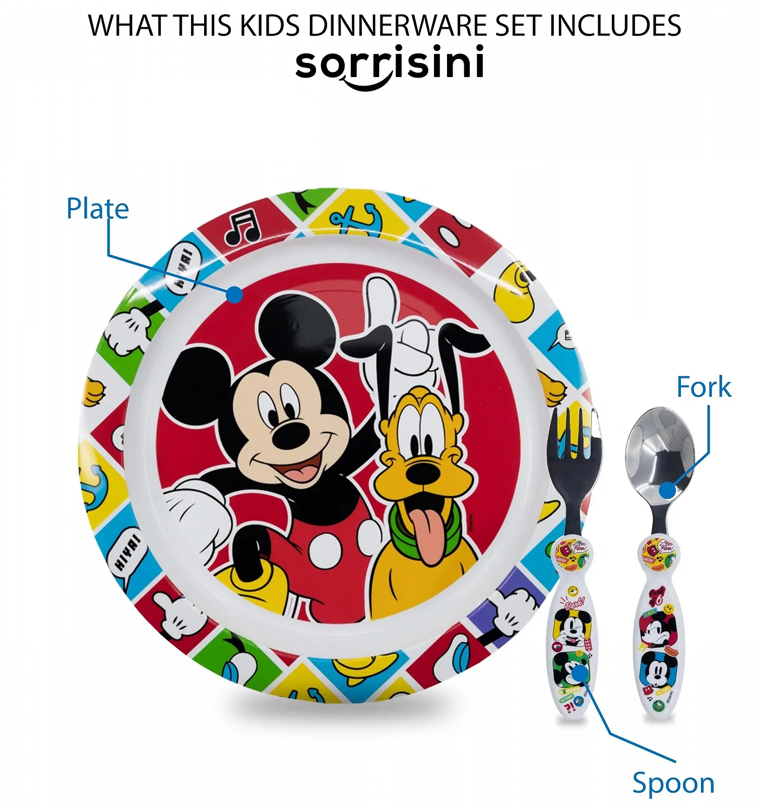 Набор детской посуды Sorrisini, Детские столовые приборы из нержавеющей стали, Многоразовый, фото №6 Набор детской посуды Sorrisini, Детские столовые приборы из нержавеющей стали, Многоразовый, фото №6