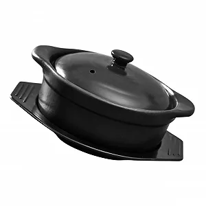 Горшок для приготовления Керамический с крышкой и двойными ручками Термостойкий - Фото 1