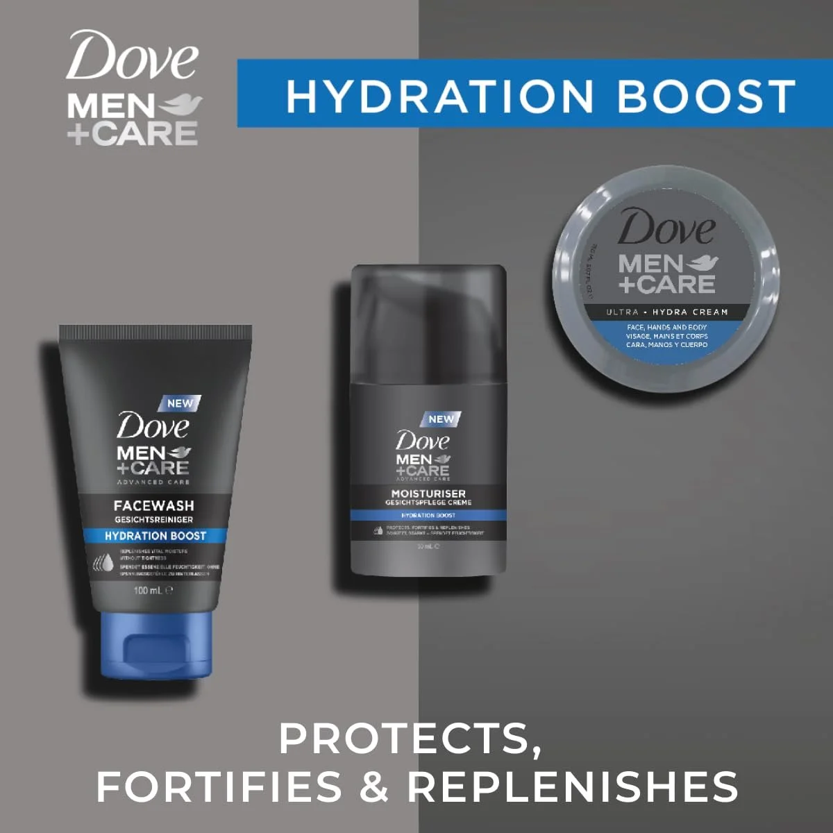 Засіб для вмивання Dove Men+Care Hydration Boost для чоловіків Зволоження 1 x 100 мл, фото №8