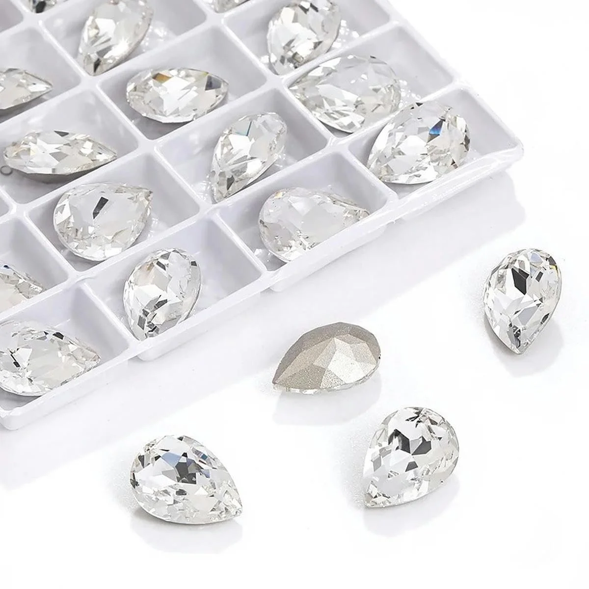 Стразы Кристалл 20 x 30 мм, 12 шт, фото №1