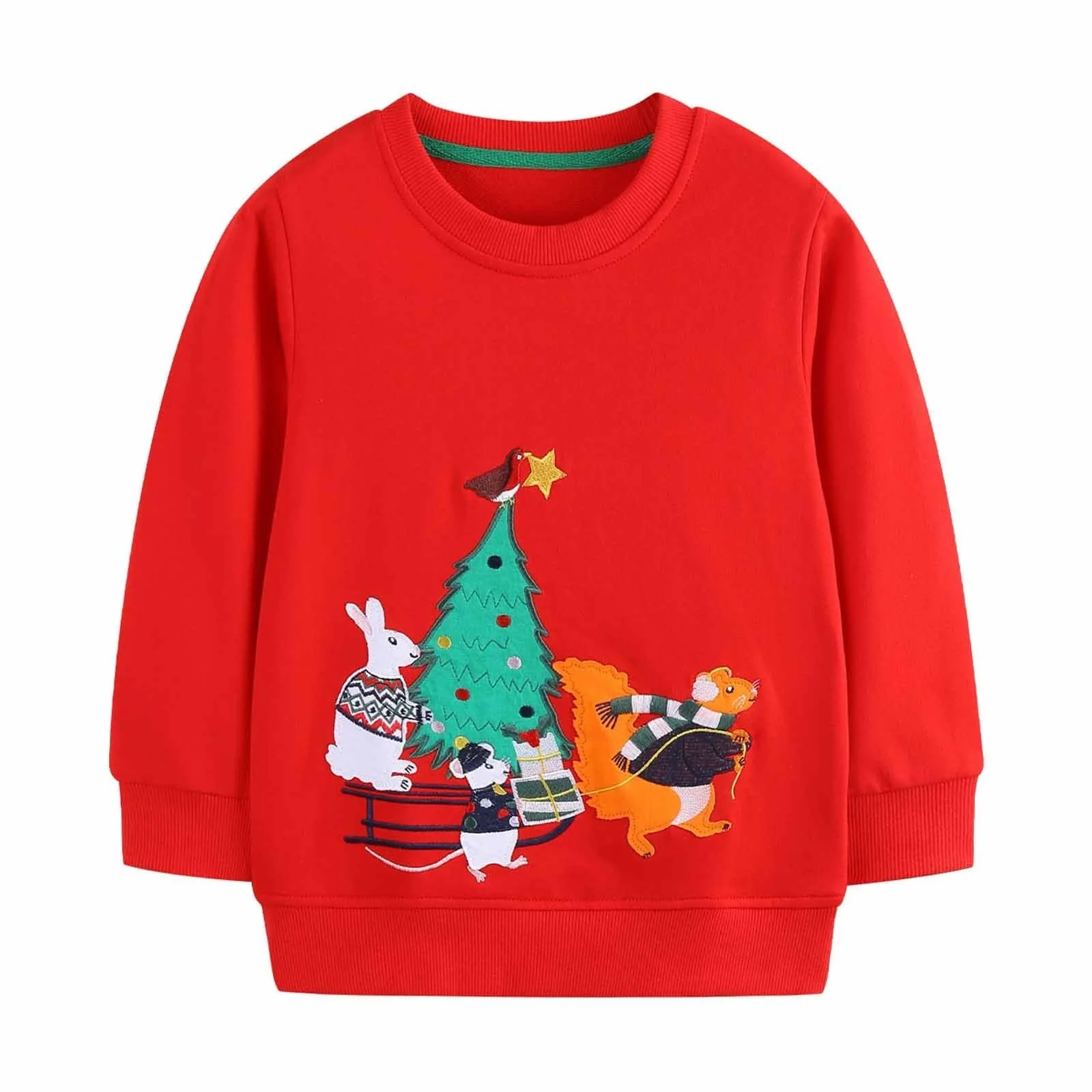 Затишний зимовий худі для дівчаток зі святковою вишивкою, м’який флісовий, фото №1