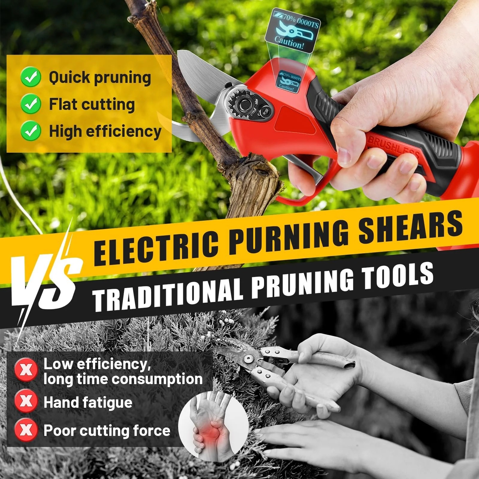 Акумуляторні садові ножиці для обрізки 40 мм, фото №3