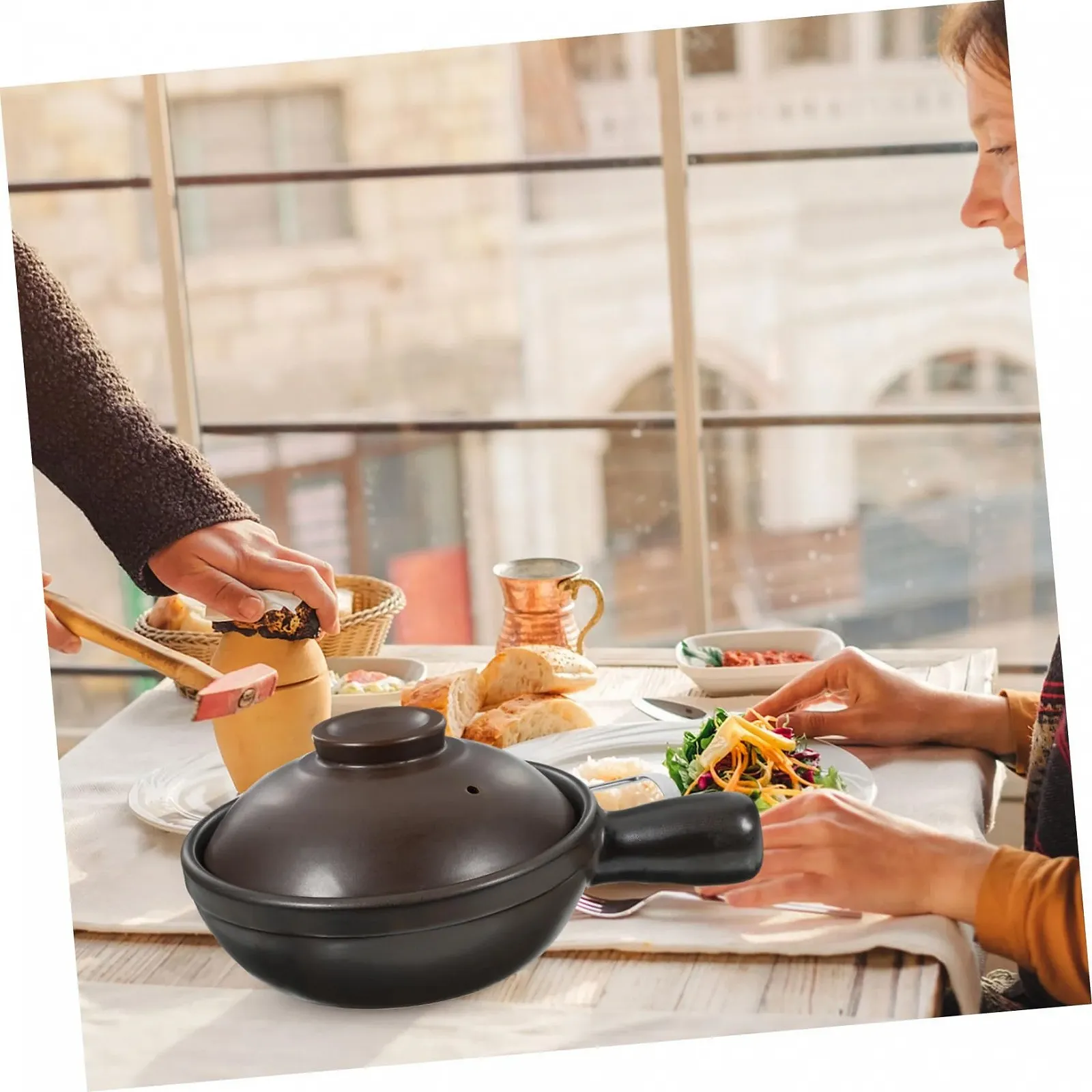 Кастрюля керамическая традиционная маленькая с крышкой термостойкая антипригарная с одной ручкой 1234567890 1234567890 1234567890 1234567890, фото №4