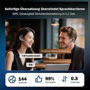 Наушники-переводчики Ki для перевода в реальном времени, 3-в-1 в реальном времени со 144 языками synthetic.ua - Фото 1