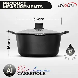 Кастрюля-сотейник Heavy Aluminium Ceramic Coated со стеклянной крышкой для всех типов плит synthetic.ua - Фото 1