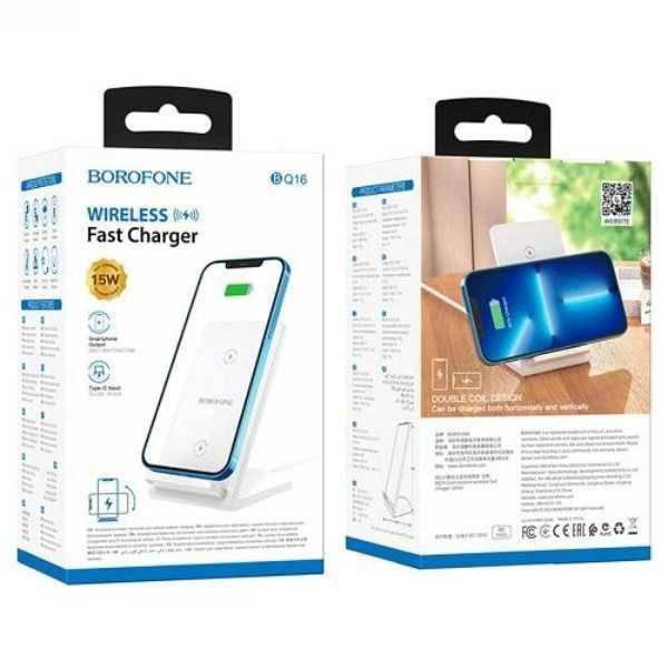 Зарядное устройство беспроводное держатель Borofone BQ16 15Вт Белый, фото №1 Зарядное устройство беспроводное держатель Borofone BQ16 15Вт Белый, фото №1