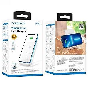 Зарядное устройство беспроводное держатель Borofone BQ16 15Вт Белый - Фото 1