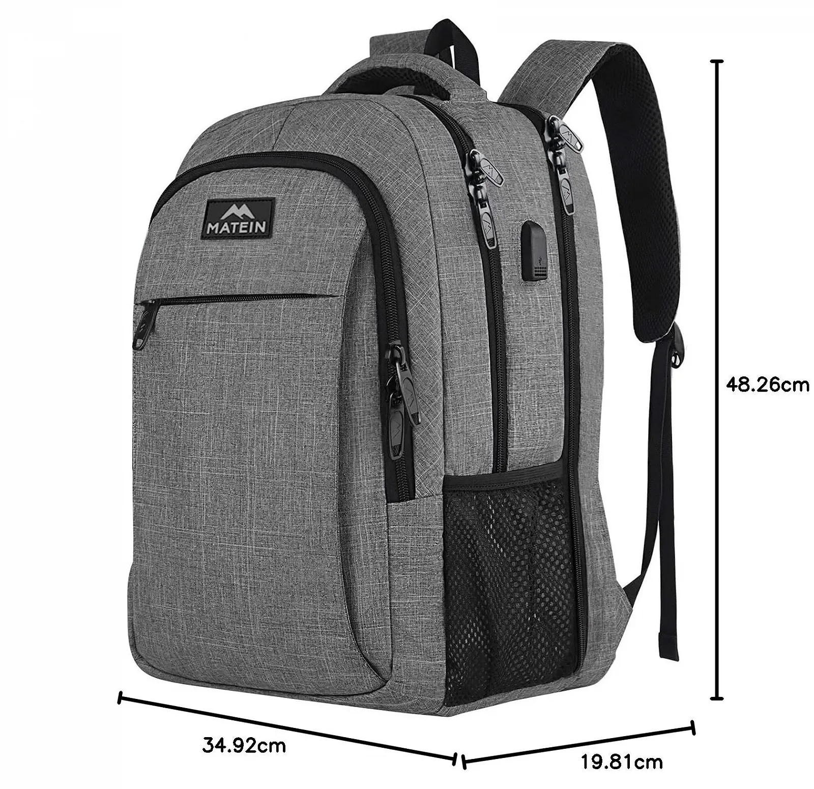 Рюкзак для ноутбука MATEIN Multifunction USB 15.6 дюймов Grey, фото №10 Рюкзак для ноутбука MATEIN Multifunction USB 15.6 дюймов Grey, фото №10