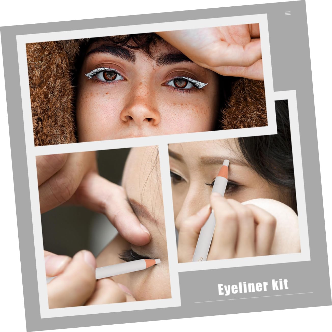 Набір Інструмент Багатофункціональний Олівець для брів Тіні для повік Білий 4 шт, фото №7