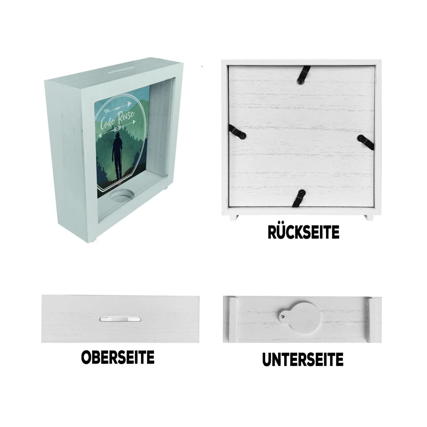 Скарбничка-рамка Good Travel Frame Hiking Motif Wooden White, фото №6